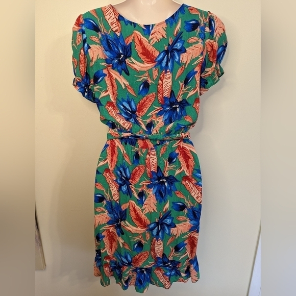 ZARA tropical floral print wrap dress xs - Picture 10 of 16
